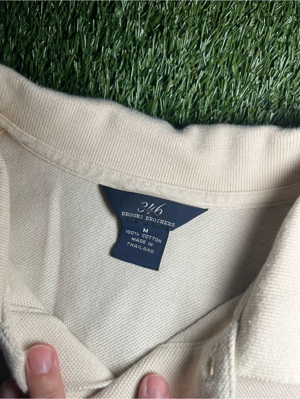 Brooks Brothers 346 Beige/Cream Polo Men’s Medium - Picture 3 of 5